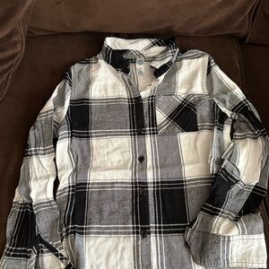 Girl Black and White Plaid Shirt #Justice